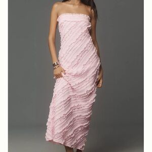 Anthropologie Endless Rose Strapless Pink Dress